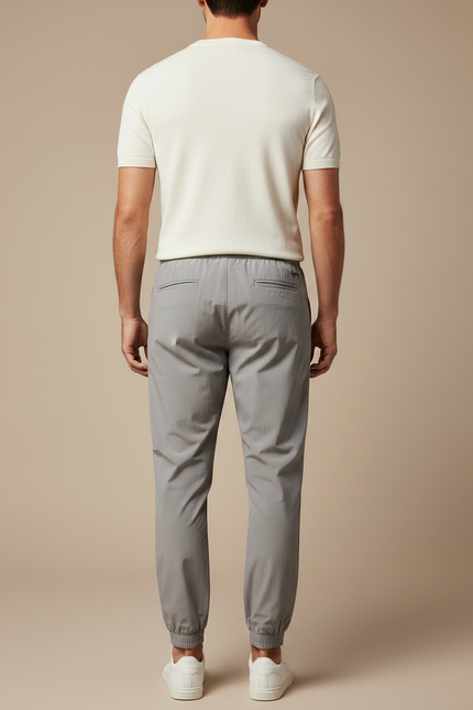 Pantalon Parachute Gris Cordon Ample Sport Homme - Polyester - vue 2