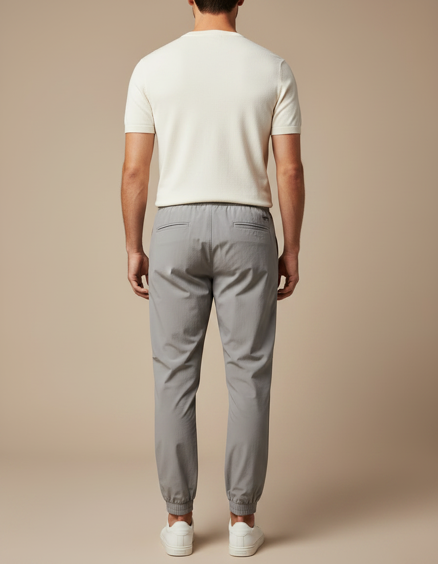 Pantalon Parachute Gris Cordon Ample Sport Homme - Polyester - vue 2