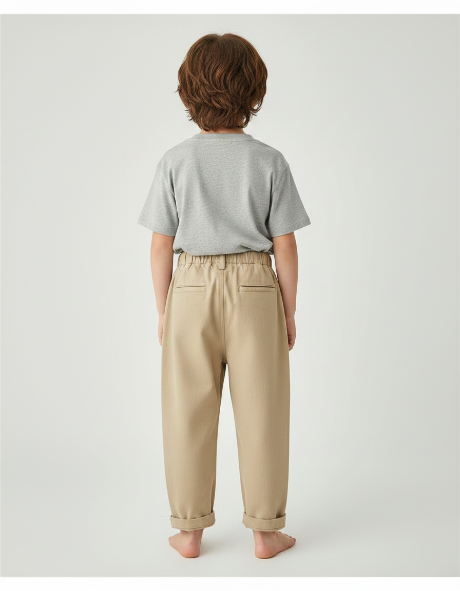 Pantalon Parachute Kaki Ample Décontracté Enfant - Coton - vue 2