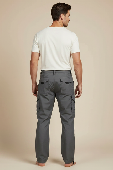 Pantalon Parachute Gris Tactique Ample Résistant Homme - Polyester - vue 2