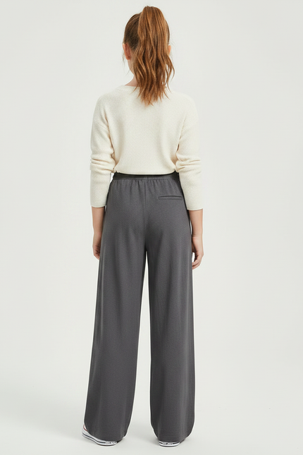 Pantalon Parachute Gris Ample Confortable Fille Décontracté - Molleton - vue 2