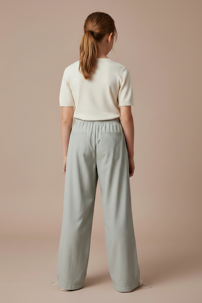 Pantalon Parachute Vert Ample Fluide Fille - Viscose - vue 2