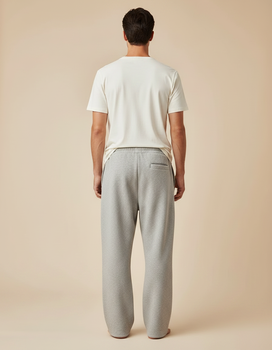 Pantalon Parachute Homme Gris Baggy Streetwear - Molleton - vue 2