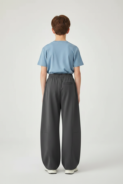 Pantalon Parachute Garçon Gris Baggy Nylon - Molleton - vue 2
