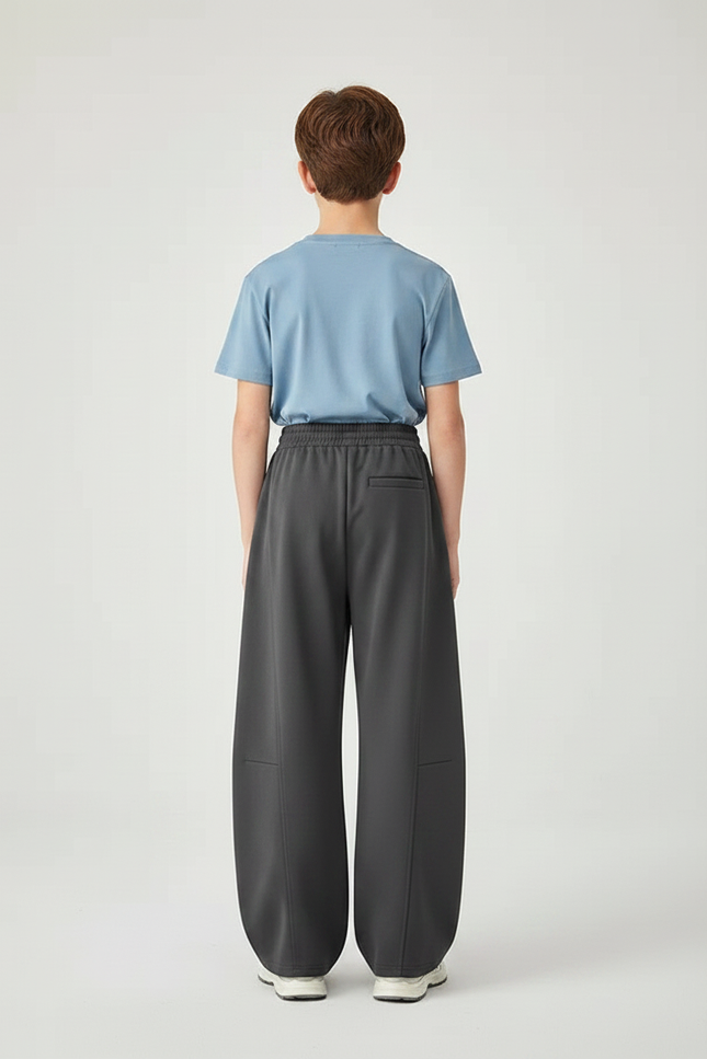 Pantalon Parachute Garçon Gris Baggy Nylon - Molleton - vue 2