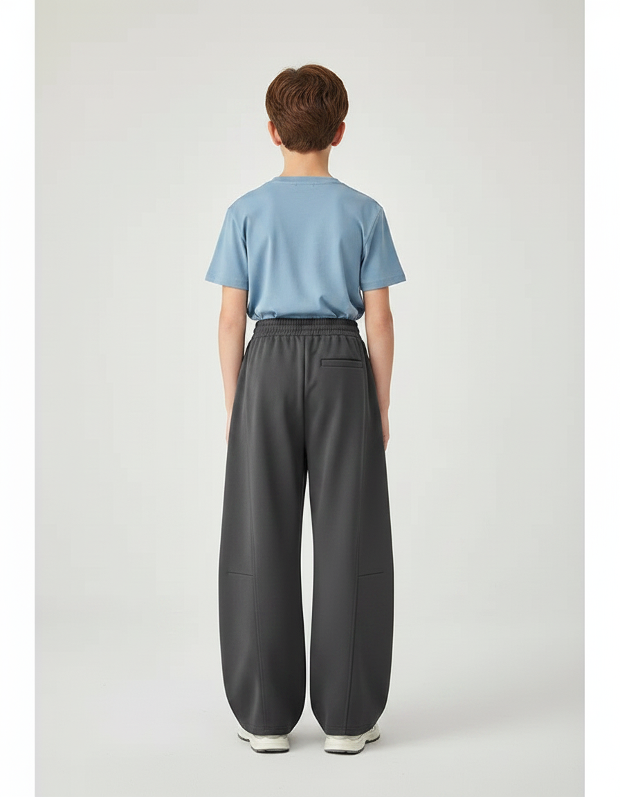 Pantalon Parachute Garçon Gris Baggy Nylon - Molleton - vue 2