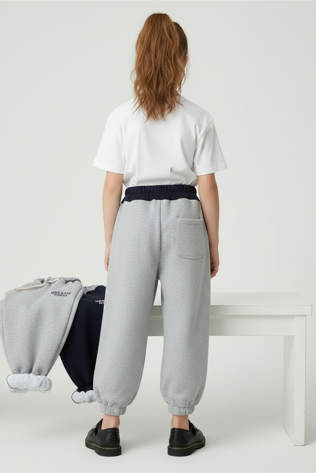 Pantalon Parachute Gris Ample Sport Enfant Unisexe - Molleton - vue 2