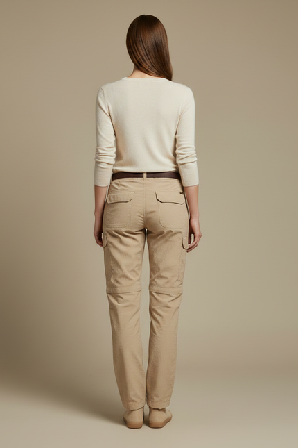 Pantalon Parachute Beige Convertible Cargo Femme - Polyester - vue 2