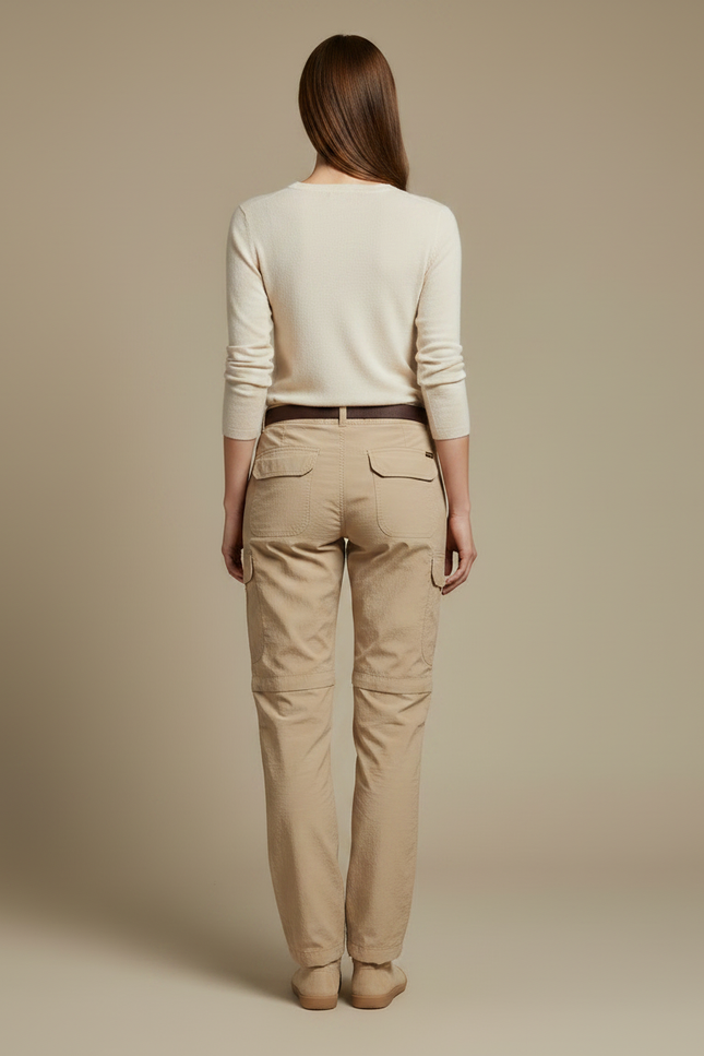 Pantalon Parachute Beige Convertible Cargo Femme - Polyester - vue 2