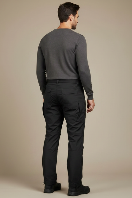 Pantalon Parachute Homme Noir Cargo Nylon Techwear - Polyester - vue 2