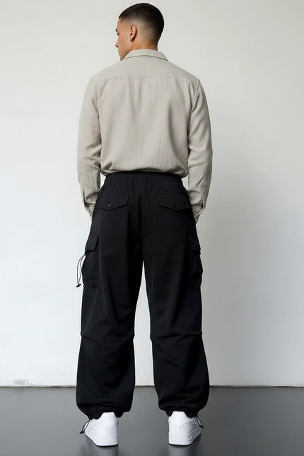 Pantalon Parachute Homme - Noir Polyester - vue 2