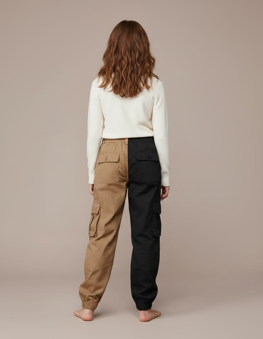 Pantalon Parachute Fille Cargo Nylon - Multicolore Toile - vue 2