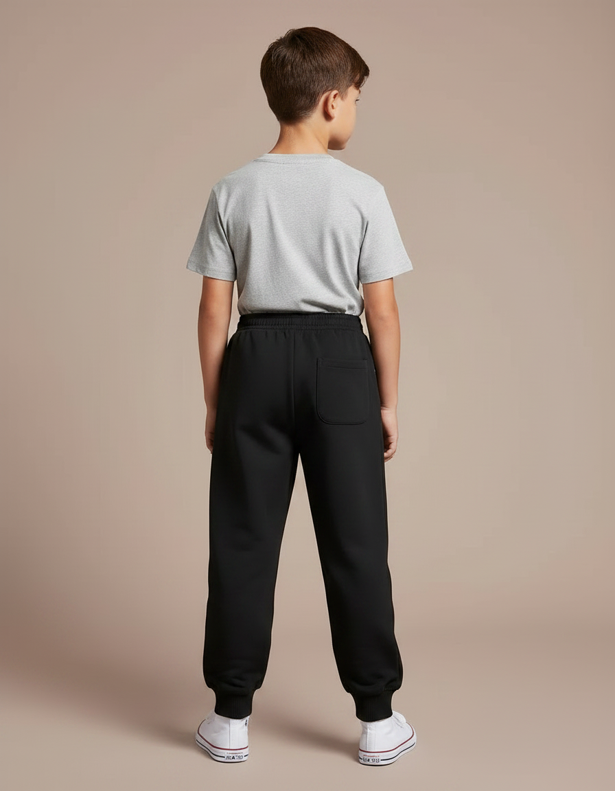 Pantalon Parachute Noir Ample Sportif Enfant Coton - Molleton - vue 2