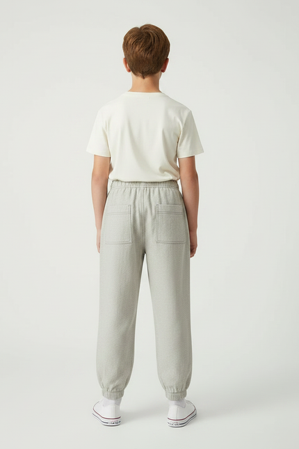 Pantalon Parachute Gris Clair Ample Coton Enfant - vue 2