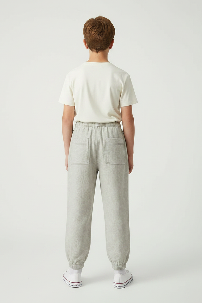 Pantalon Parachute Gris Clair Ample Coton Enfant - vue 2
