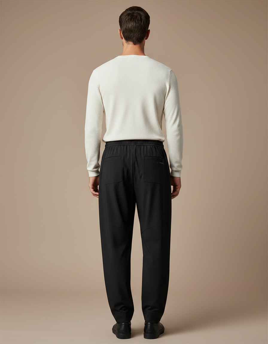Pantalon Parachute Noir Fluide Décontracté Sport Homme - Polyester - vue 2