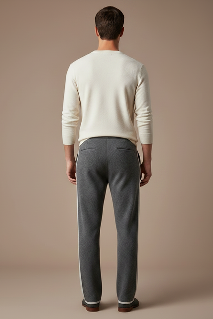 Pantalon Parachute Gris Laine Ample Décontracté Homme - vue 2