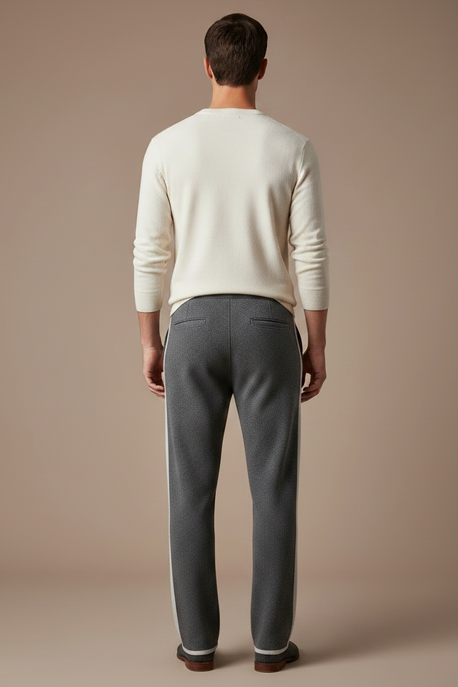 Pantalon Parachute Gris Laine Ample Décontracté Homme - vue 2