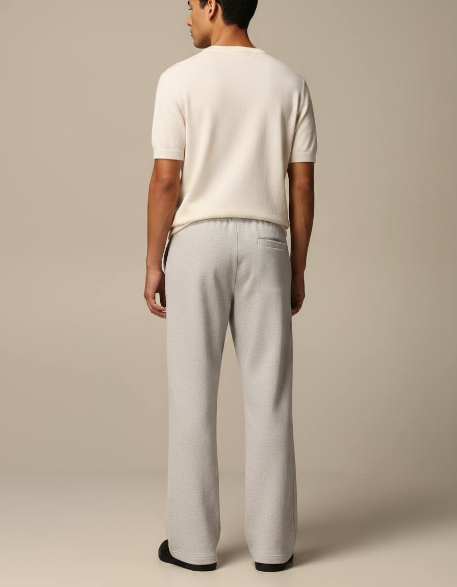 Pantalon Parachute Gris Ample Coton Homme Décontracté - Molleton - vue 2