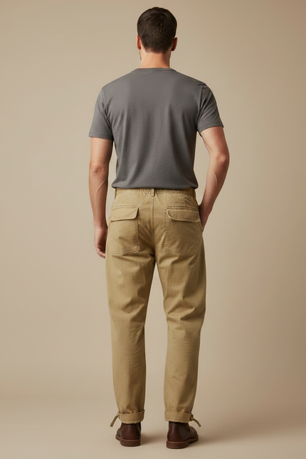 Pantalon Parachute Kaki Ample Coton Cargo Homme Décontracté - vue 2