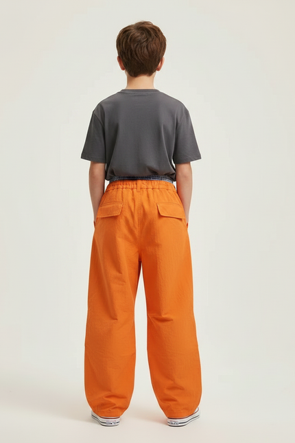 Pantalon Parachute Orange Ample Cargo Enfant - Polyester - vue 2