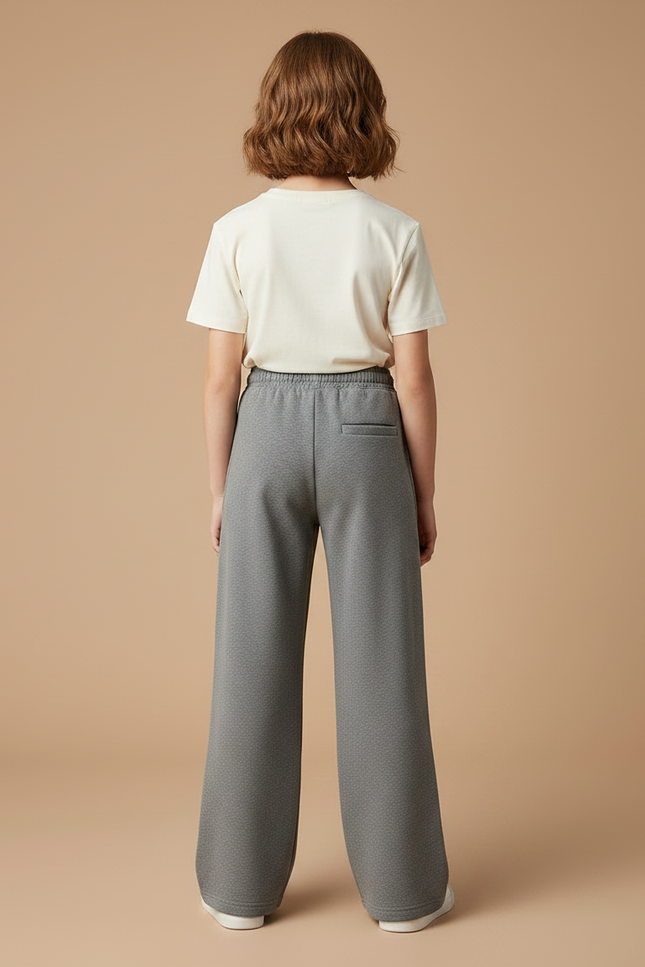 Pantalon Parachute Gris Ample Décontracté Confortable Enfant - Molleton - vue 2