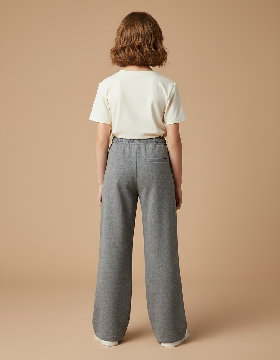 Pantalon Parachute Gris Ample Décontracté Confortable Enfant - Molleton - vue 2