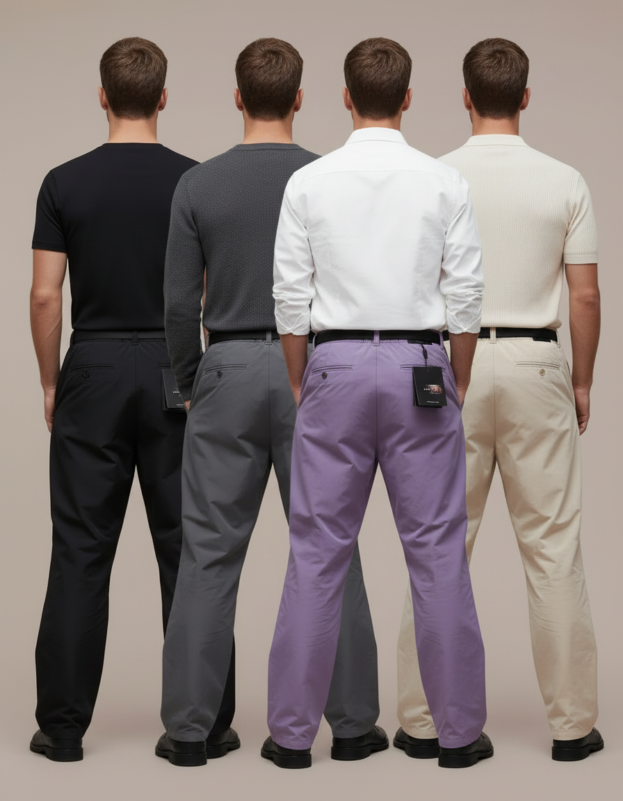 Pantalon Parachute Fluide Ample Homme Décontracté Léger - Violet Polyester - vue 2