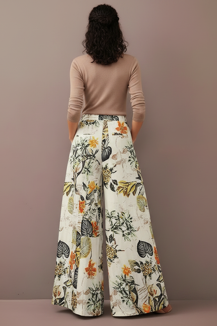 Pantalon Parachute Fluide Imprimé Floral Bohème Femme - Viscose - vue 2