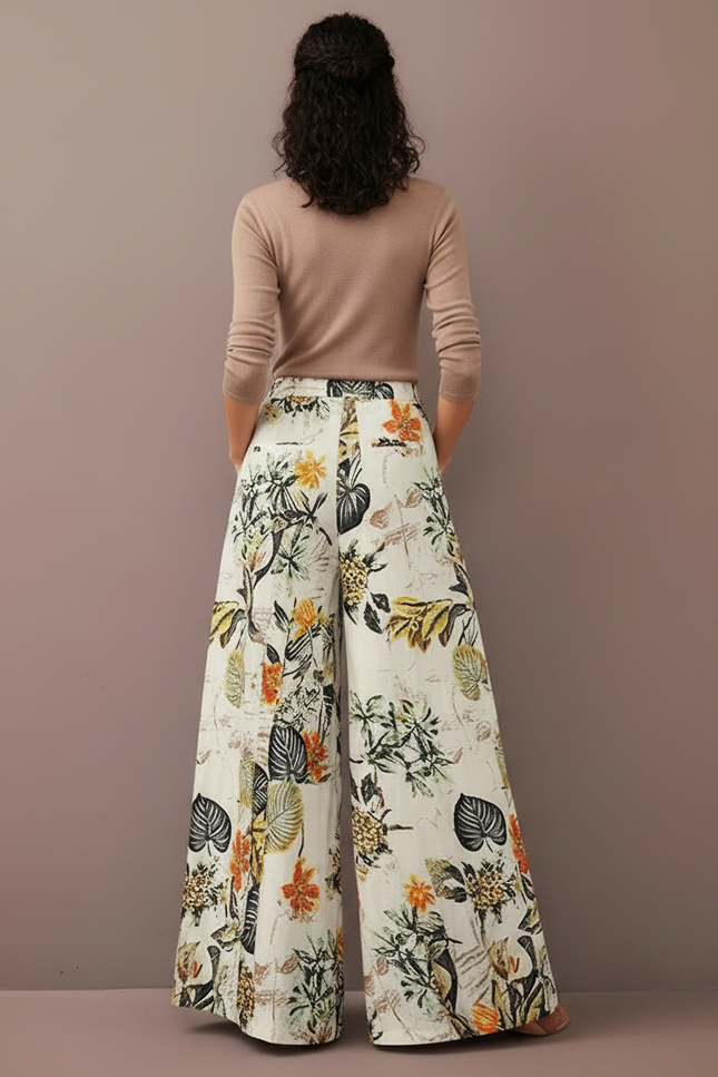 Pantalon Parachute Fluide Imprimé Floral Bohème Femme - Viscose - vue 2