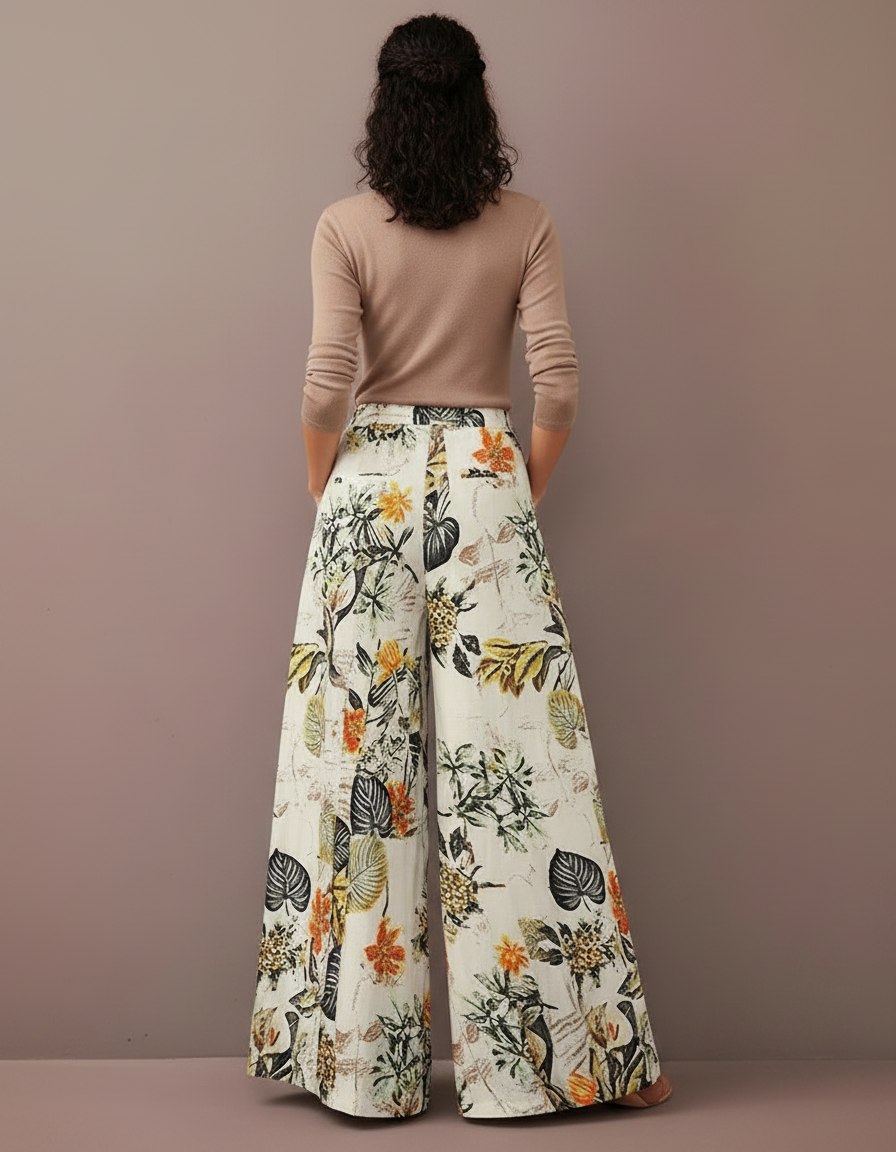 Pantalon Parachute Fluide Imprimé Floral Bohème Femme - Viscose - vue 2