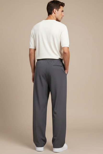 Pantalon Parachute Gris Large Cordon Décontracté Homme - Polyester - vue 2