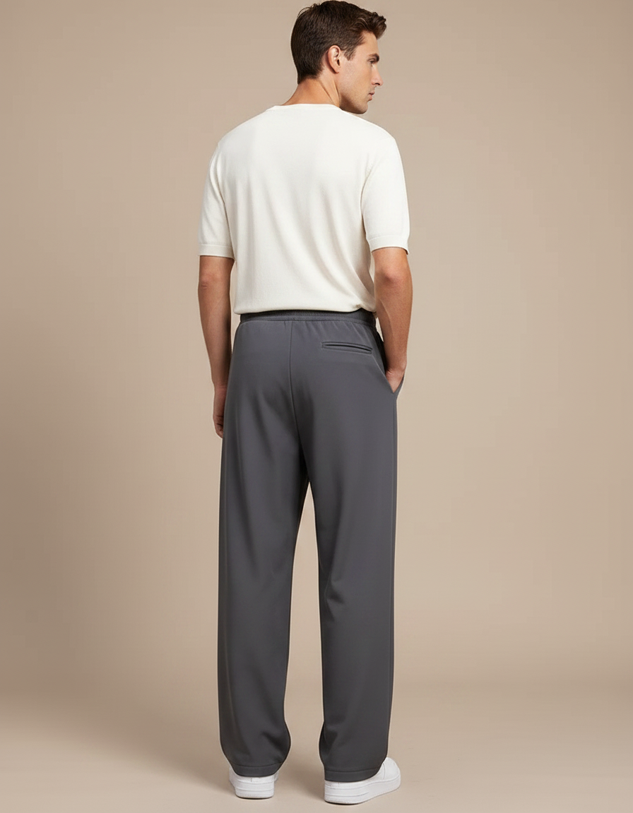 Pantalon Parachute Gris Large Cordon Décontracté Homme - Polyester - vue 2