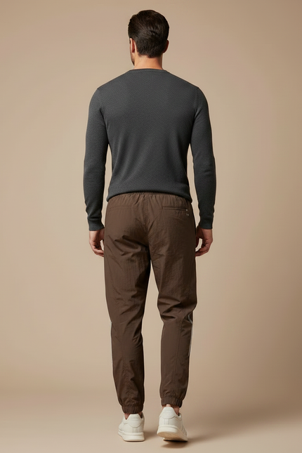 Pantalon Parachute Marron Ample Sport Homme Léger - Polyester - vue 2