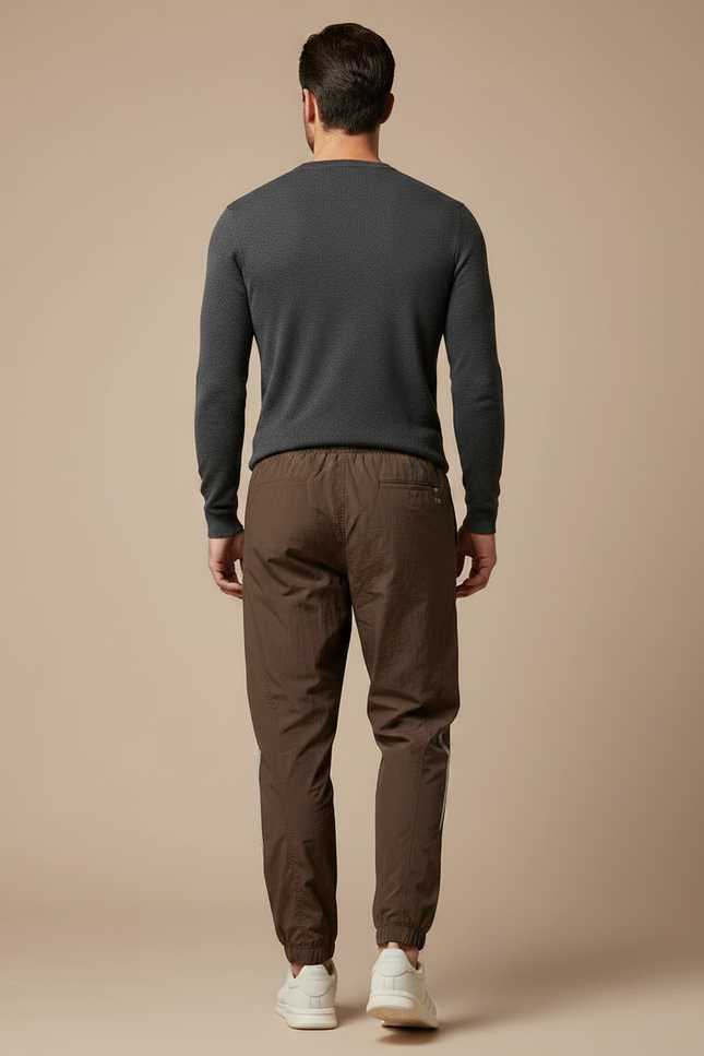 Pantalon Parachute Marron Ample Sport Homme Léger - Polyester - vue 2