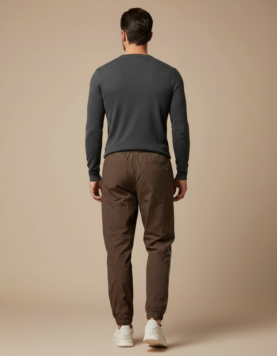 Pantalon Parachute Marron Ample Sport Homme Léger - Polyester - vue 2