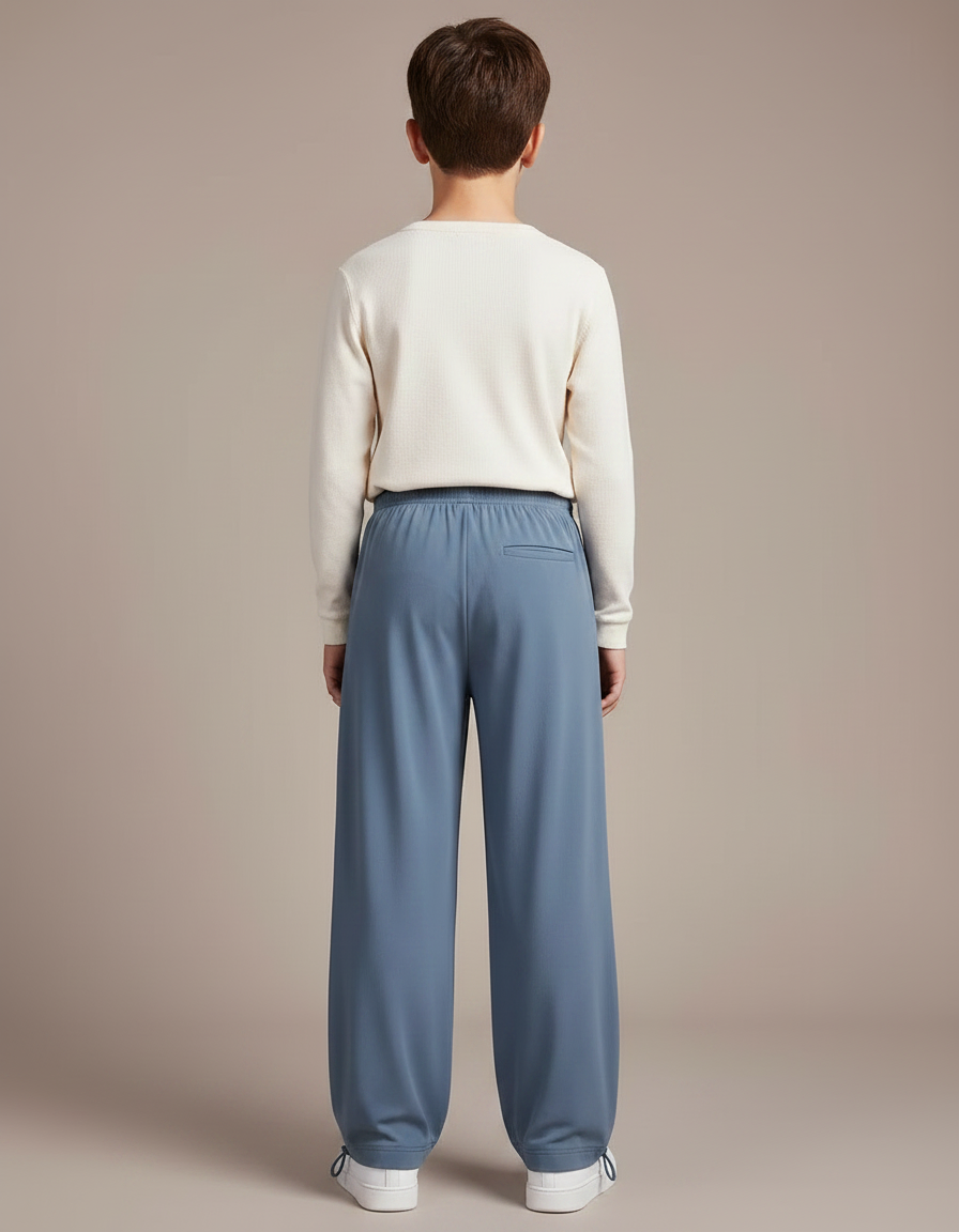Pantalon Parachute Bleu Ciel Fluide Ample Enfant - Polyester - vue 2