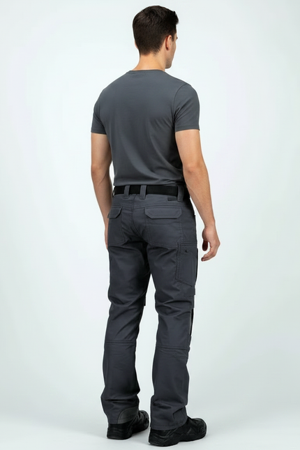 Pantalon Parachute Gris Tactique Cargo Multi-Poches Homme - Polyester - vue 2
