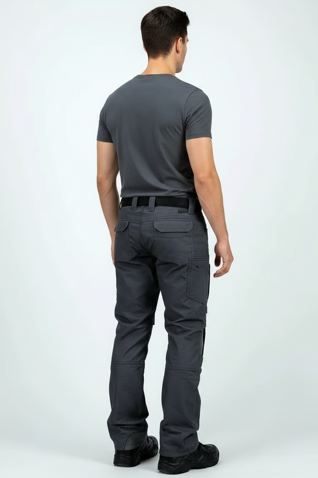Pantalon Parachute Gris Tactique Cargo Multi-Poches Homme - Polyester - vue 2
