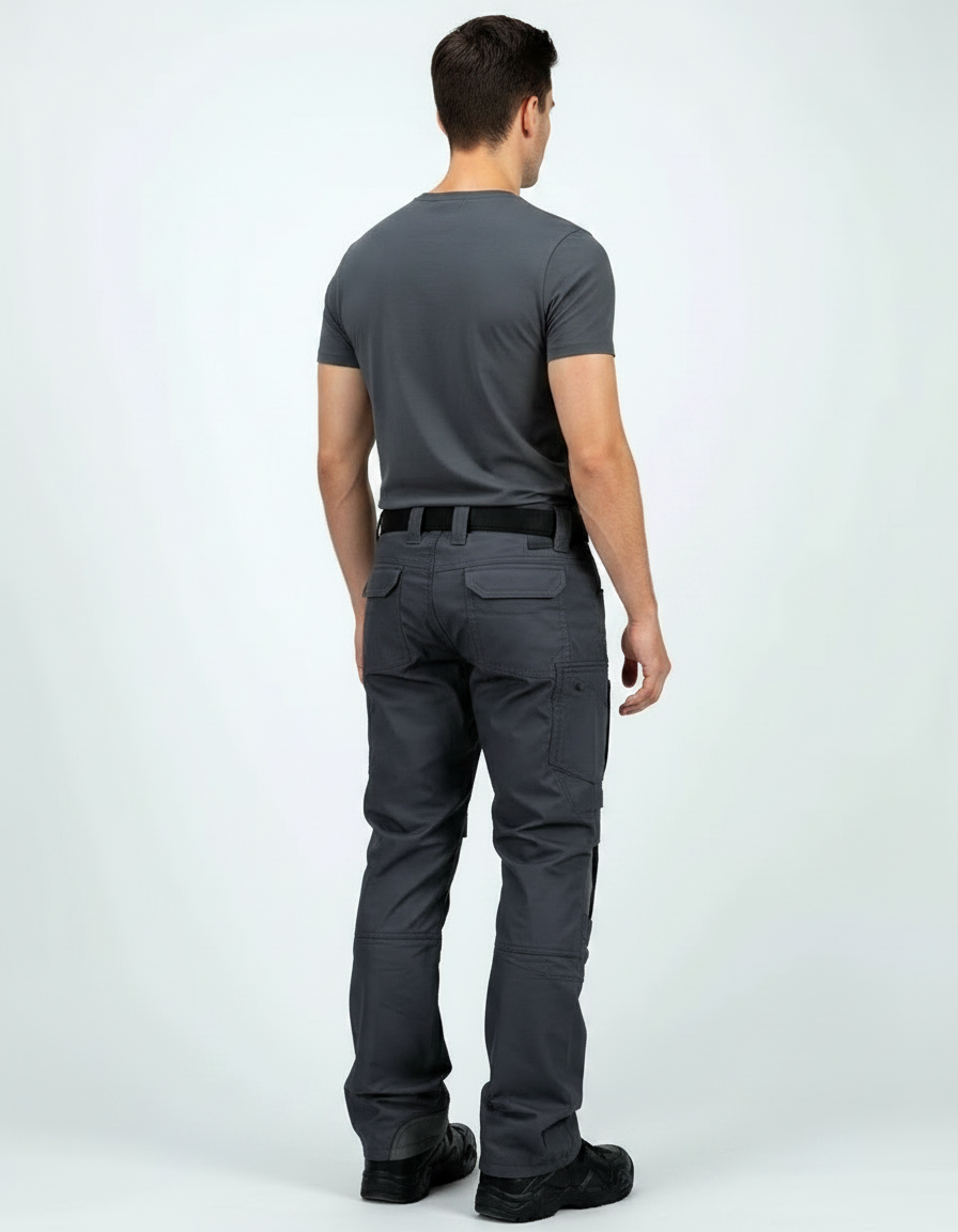 Pantalon Parachute Gris Tactique Cargo Multi-Poches Homme - Polyester - vue 2