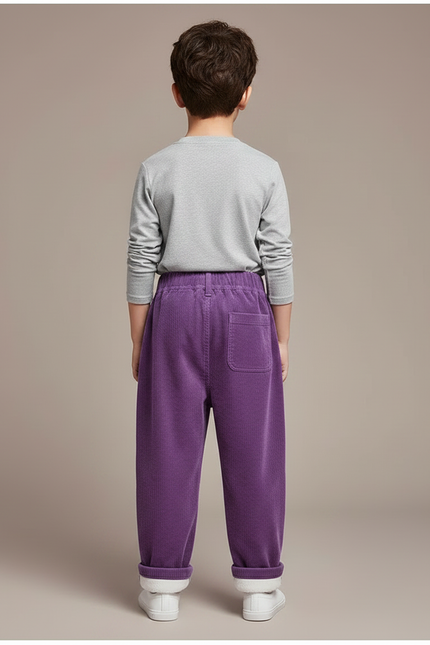 Pantalon Parachute Violet Côtelé Ample Élastiqué Chaud - Cordé - vue 2
