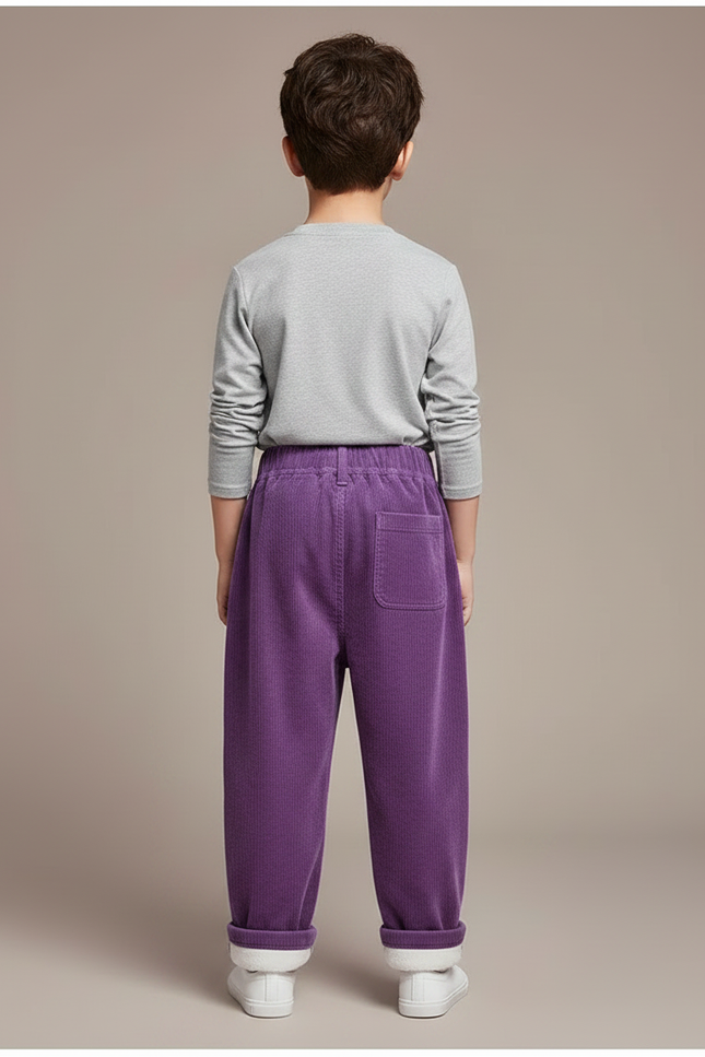 Pantalon Parachute Violet Côtelé Ample Élastiqué Chaud - Cordé - vue 2