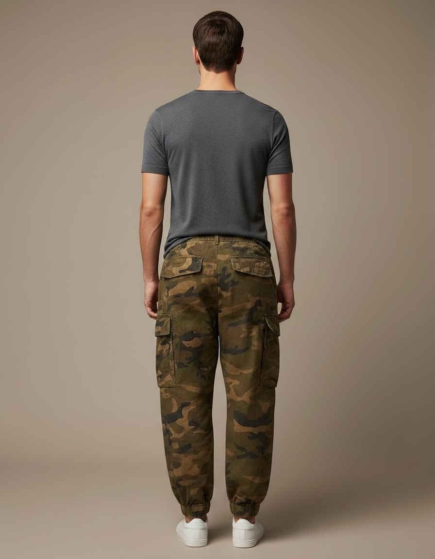 Pantalon Parachute Camouflage Cargo Ample Décontracté Homme - Imprimé Toile - vue 2