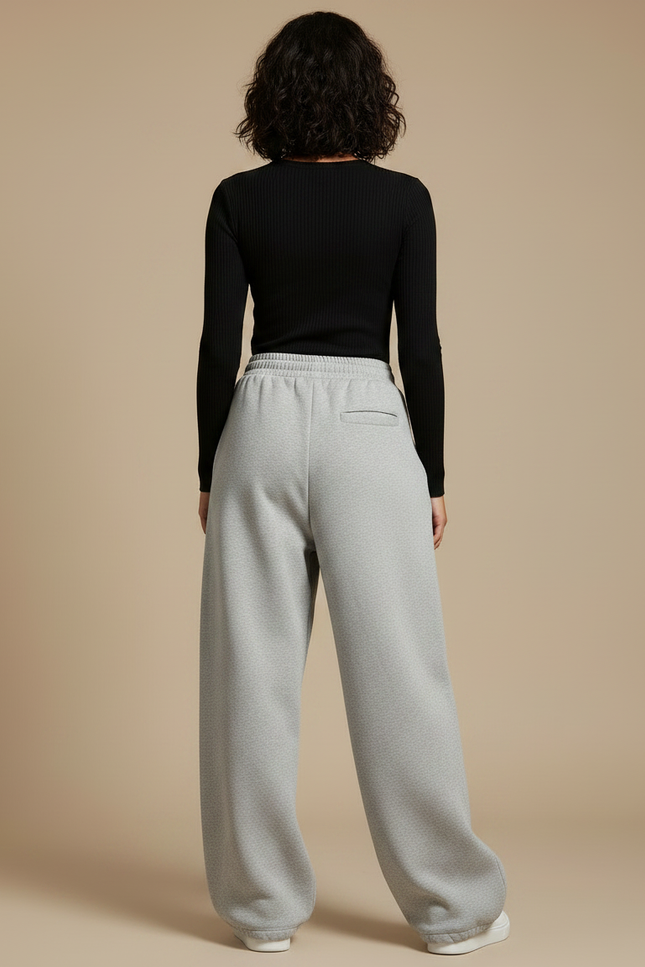 Pantalon Parachute Gris Ample Décontracté Confortable Femme - Molleton - vue 2
