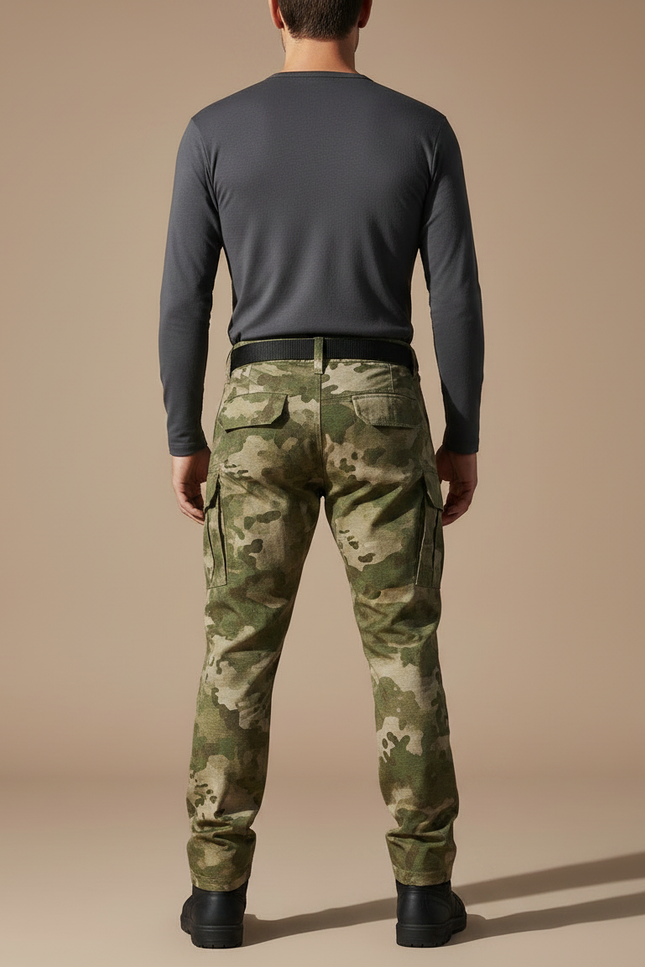 Pantalon Parachute Camouflage Cargo Militaire Multipoches - Imprimé Toile - vue 2