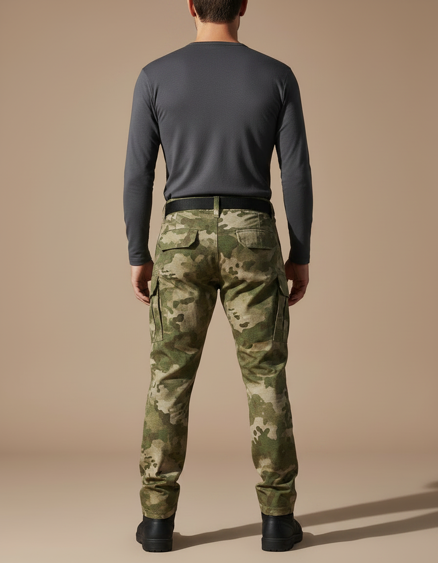 Pantalon Parachute Camouflage Cargo Militaire Multipoches - Imprimé Toile - vue 2