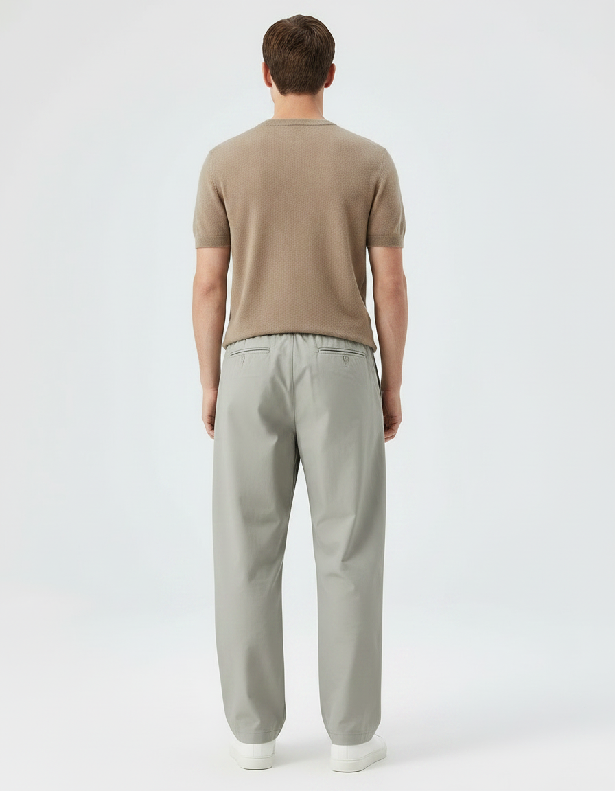 Pantalon Parachute Gris Ample Décontracté Homme Cordon - Polyester - vue 2