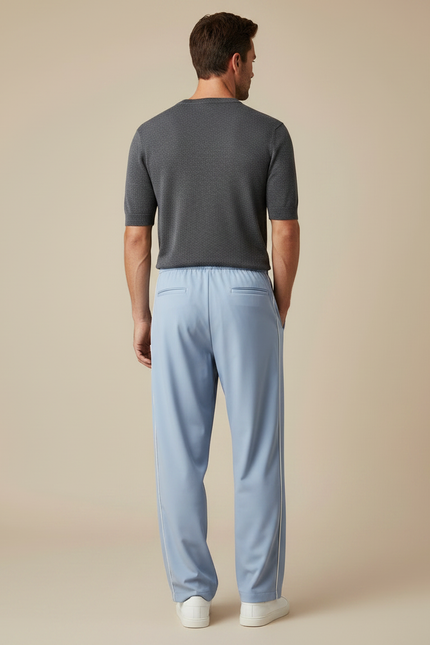 Pantalon Parachute Bleu Ciel Ample Homme Décontracté - Polyester - vue 2