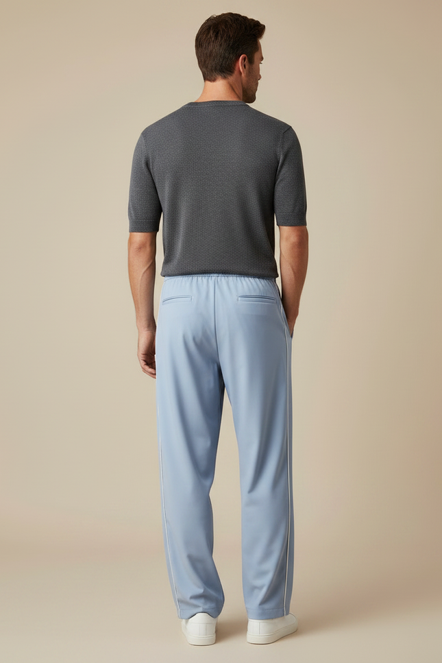 Pantalon Parachute Bleu Ciel Ample Homme Décontracté - Polyester - vue 2
