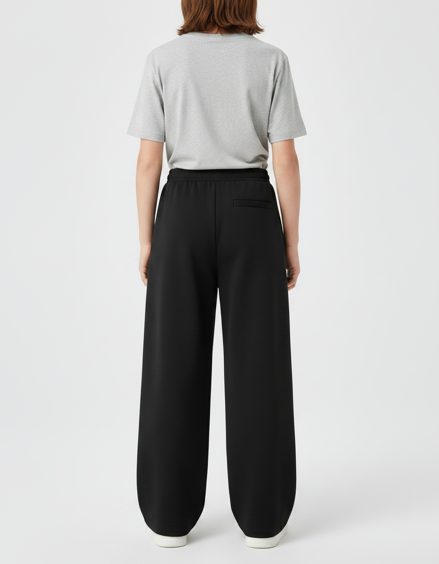 Pantalon Parachute Noir Ample Décontracté Enfant Coton - Molleton - vue 2